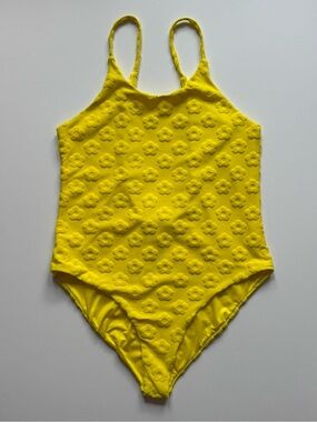 Sundek Teen Girls One-Piece Swimsuit in Terry Jacquard Floral, Buttercup - 16